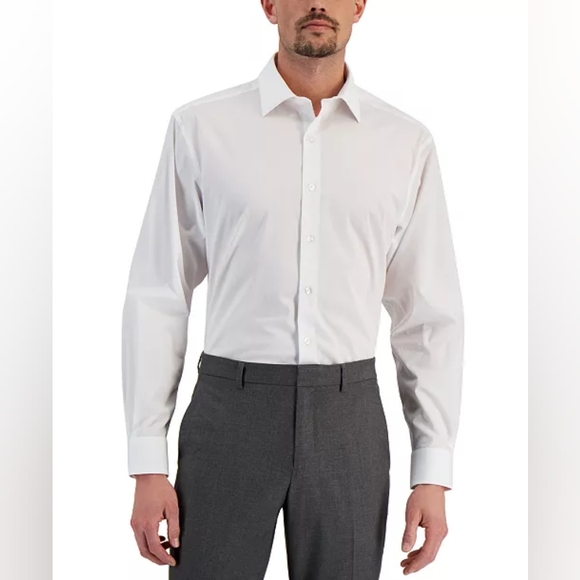 Alfani Men's Regular Fit 2-Way Stretch Performance Solid Dress Shirt Size Small - Picture 3 of 5